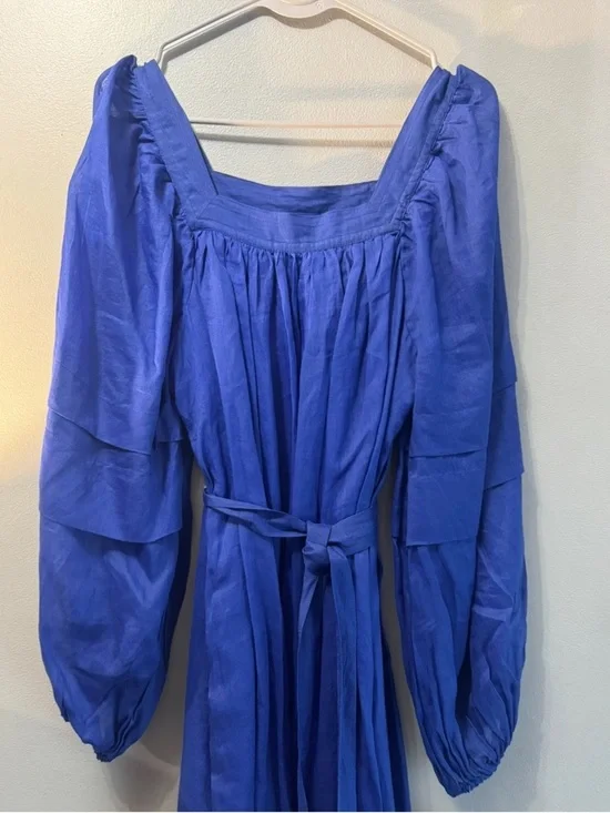 Banana Republic Cobalt Blue Square-Neck Maxi Dress with Tie Waist - Picture 2 of 11